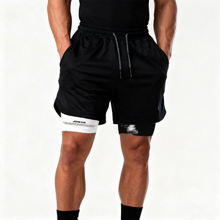 Christianartworkshop Giovanni 3:16 La Croce Performance Shorts - image 7