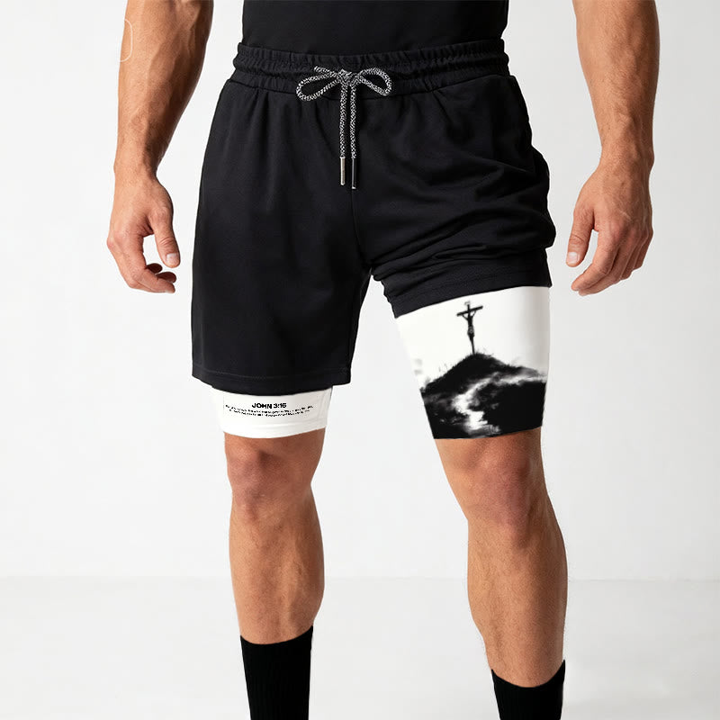 Christianartworkshop Giovanni 3:16 La Croce Performance Shorts - image 7