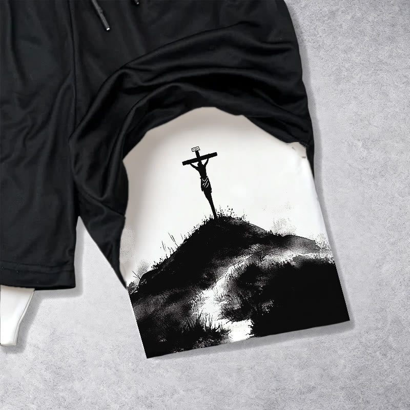 Christianartworkshop Giovanni 3:16 La Croce Performance Shorts - image 1