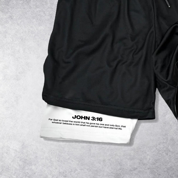 Christianartworkshop Giovanni 3:16 La Croce Performance Shorts - image 3