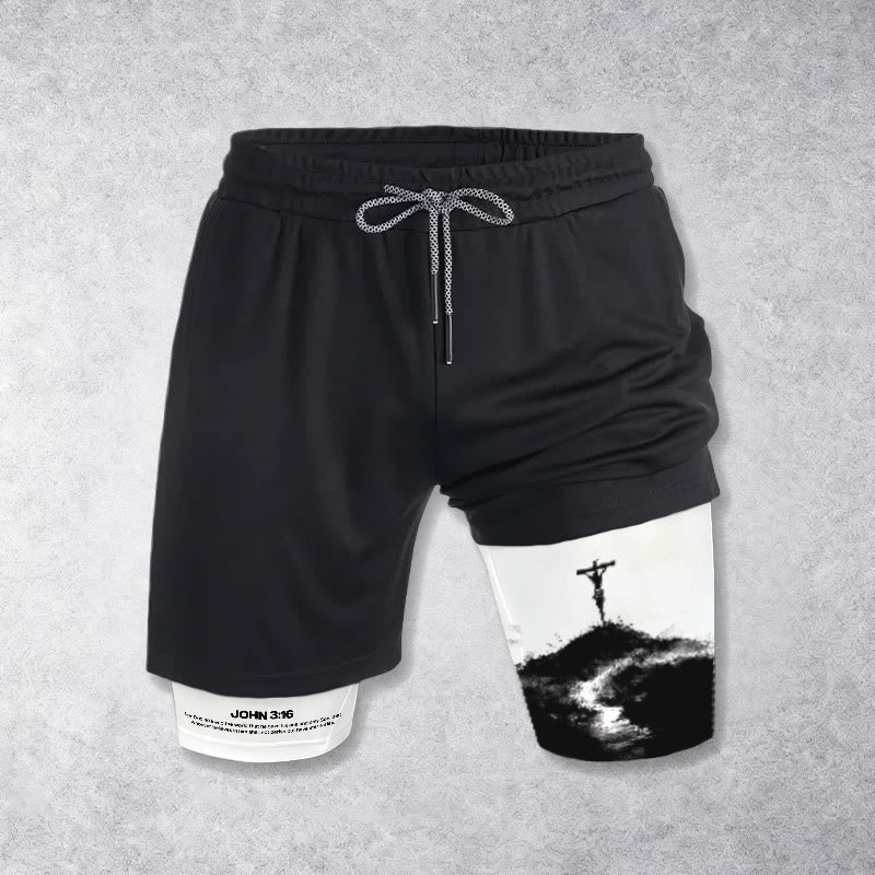 Christianartworkshop Giovanni 3:16 La Croce Performance Shorts - image 4
