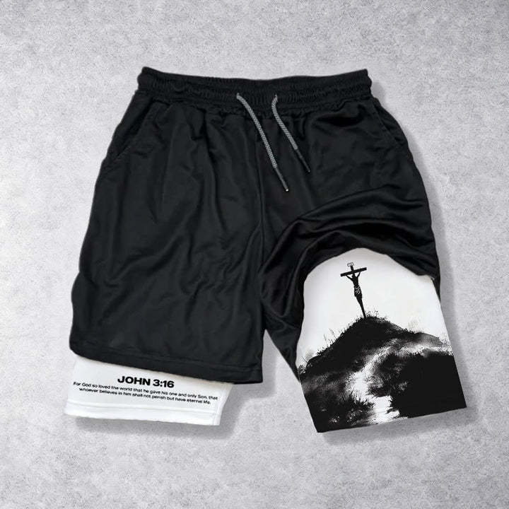 Christianartworkshop Giovanni 3:16 La Croce Performance Shorts - Pantaloncini - USA/UK/AU40, UE54 - image 0