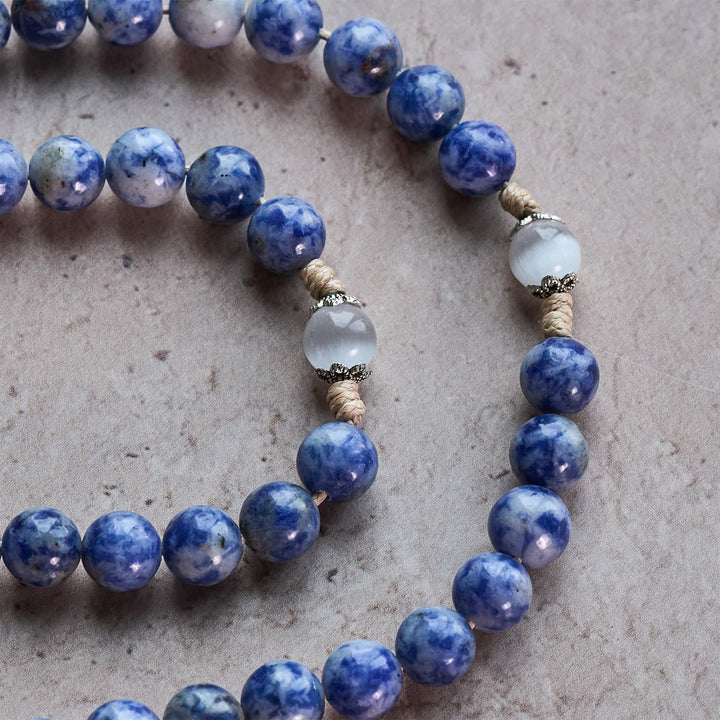 Christianartworkshop Rosario con cordino in nylon con Cuore Immacolato di Maria e Crocifisso in pietra blu rotonda da 8 mm - image 10