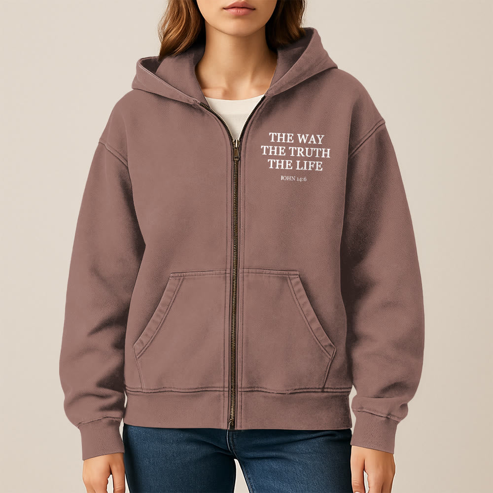Christianartworkshop Giacca con cappuccio Giovanni 14:6: Fedele conforto per la chiesa e la vita quotidiana - image 1