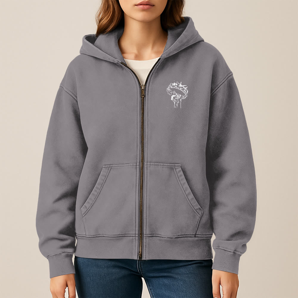 Christianartworkshop Giacca con cappuccio Gesù è Re: fede elegante con Apocalisse 22:13 - image 9