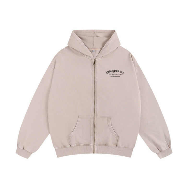 Christianartworkshop Giacca con cappuccio Filippesi 4:13: dono della fede con messaggio di forza - image 8