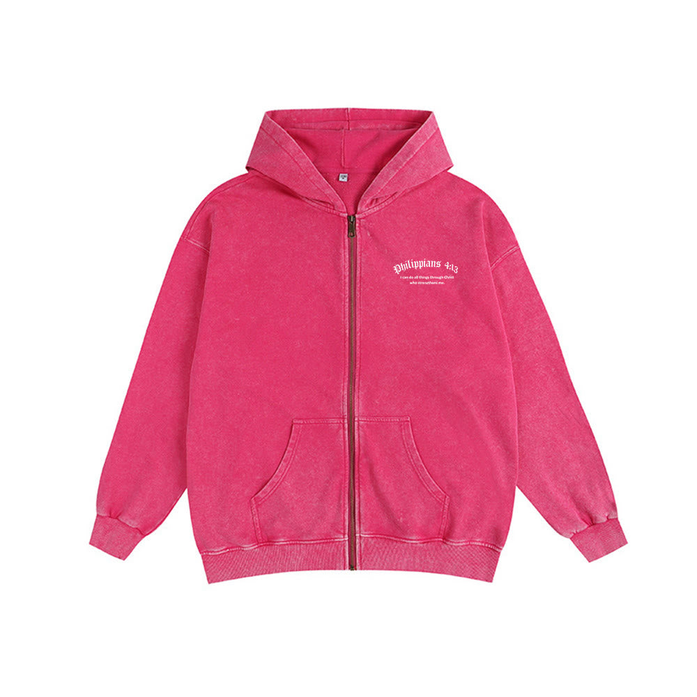 Christianartworkshop Giacca con cappuccio Filippesi 4:13: dono della fede con messaggio di forza - image 20