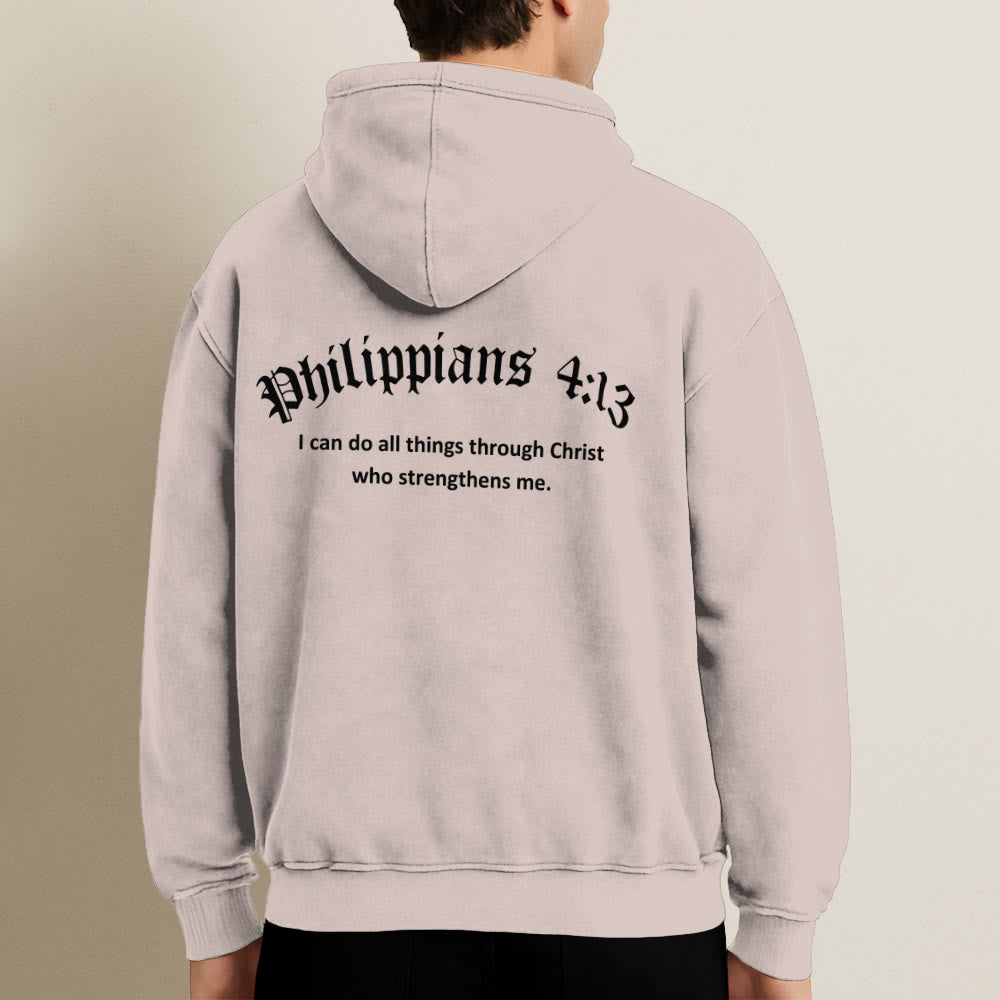 Christianartworkshop Giacca con cappuccio Filippesi 4:13: dono della fede con messaggio di forza - image 12