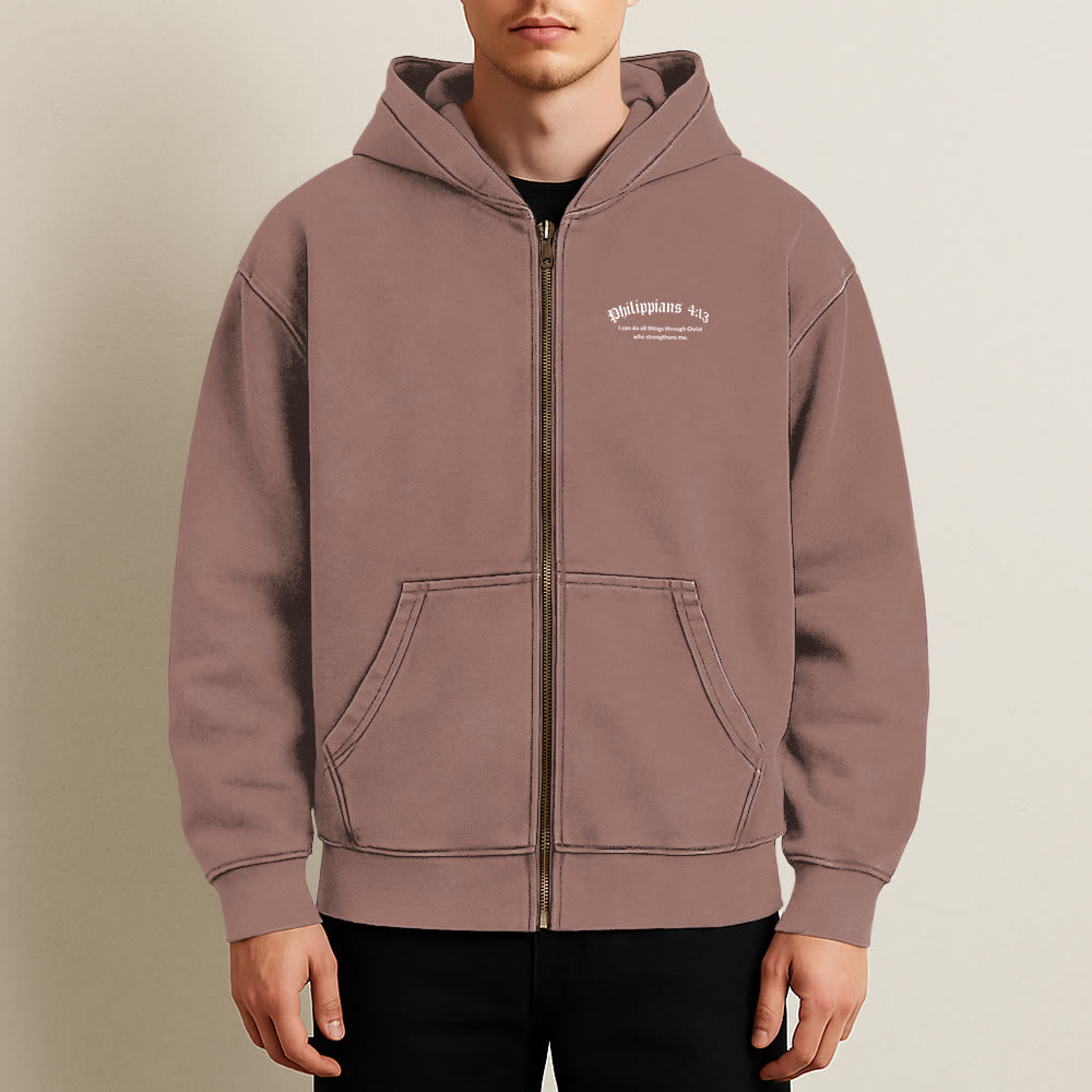 Christianartworkshop Giacca con cappuccio Filippesi 4:13: dono della fede con messaggio di forza - image 29