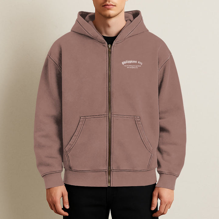 Christianartworkshop Giacca con cappuccio Filippesi 4:13: dono della fede con messaggio di forza - image 29