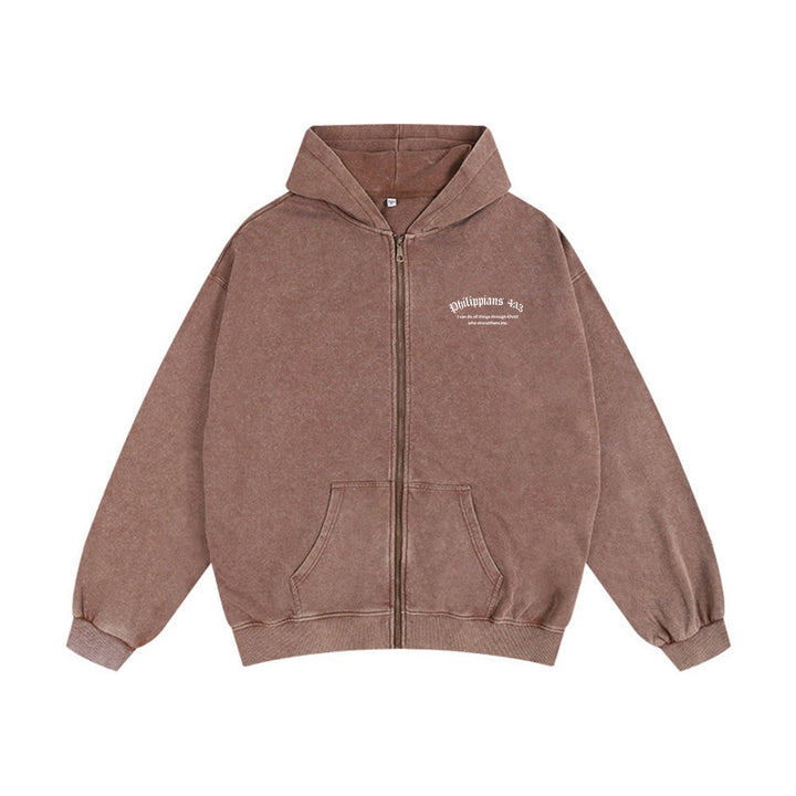 Christianartworkshop Giacca con cappuccio Filippesi 4:13: dono della fede con messaggio di forza - image 26
