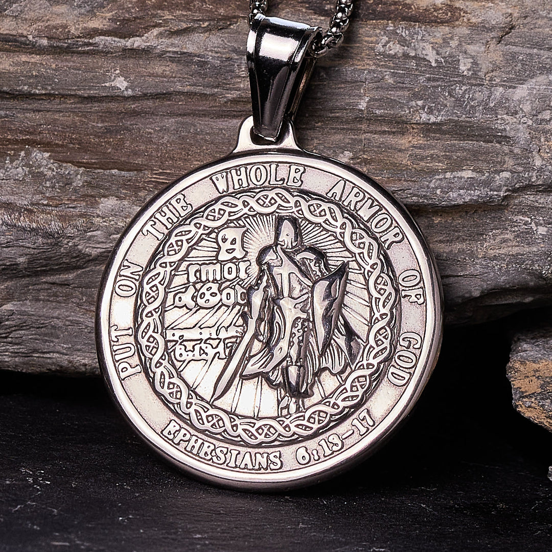 Collana con ciondolo "Armatura di Dio" di Christianartworkshop: protezione spirituale e devozione senza tempo - Argento - image 6