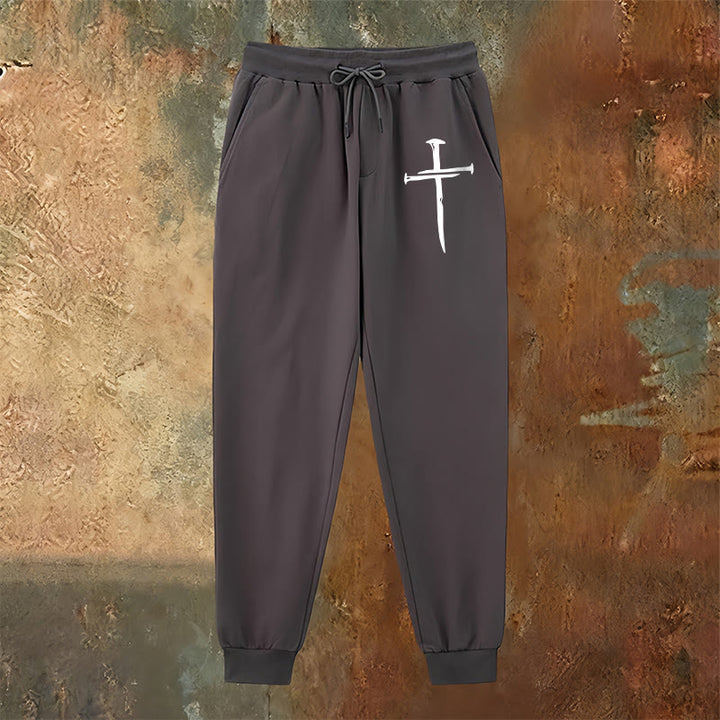 Pantaloni della tuta con croce e spada di Christianartworkshop: fede elegante per i momenti quotidiani - image 19