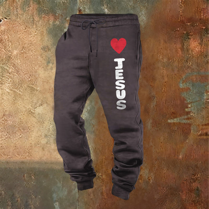 Pantaloni della tuta "Cuore per Gesù" Christianartworkshop : da indossare ogni giorno con affetto fedele - Grigio scuro - 2XL - image 8