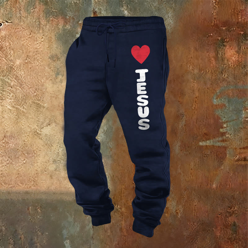 Pantaloni della tuta "Cuore per Gesù" di Christianartworkshop: da indossare ogni giorno con affetto fedele - Blu navy - 2XL - image 13