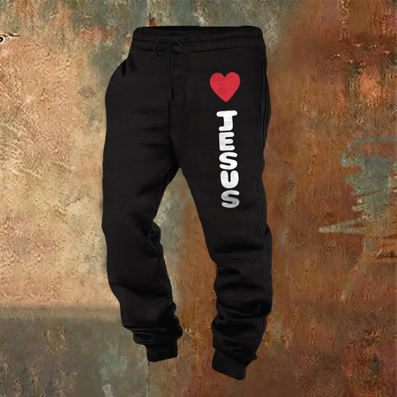 Pantaloni della tuta "Cuore per Gesù" Christianartworkshop : da indossare ogni giorno con affetto fedele - Nero - 2XL - image 16