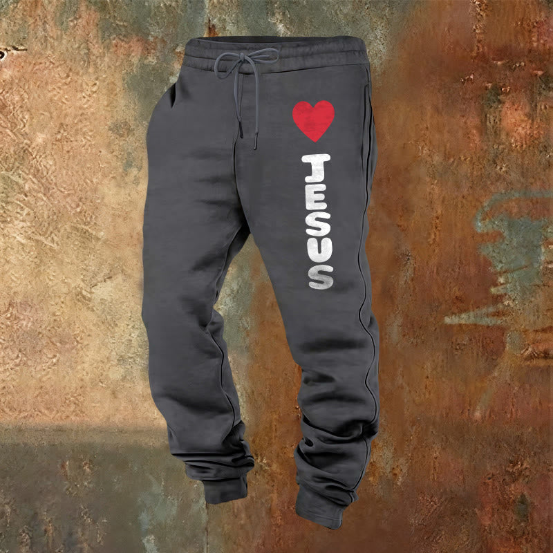 Pantaloni della tuta "Cuore per Gesù" Christianartworkshop : da indossare ogni giorno con affetto fedele - Grigio caldo - 2XL - image 4