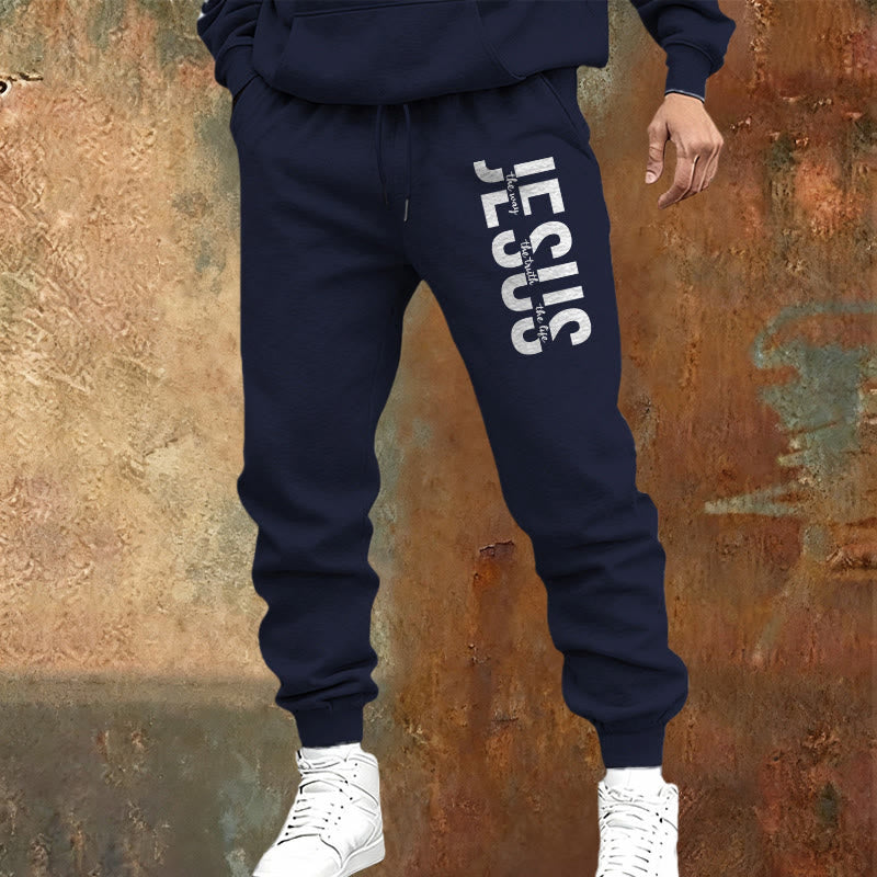 Pantaloni della tuta con scritta di Gesù a strati Christianartworkshop : abbigliamento quotidiano con identità devozionale - image 13