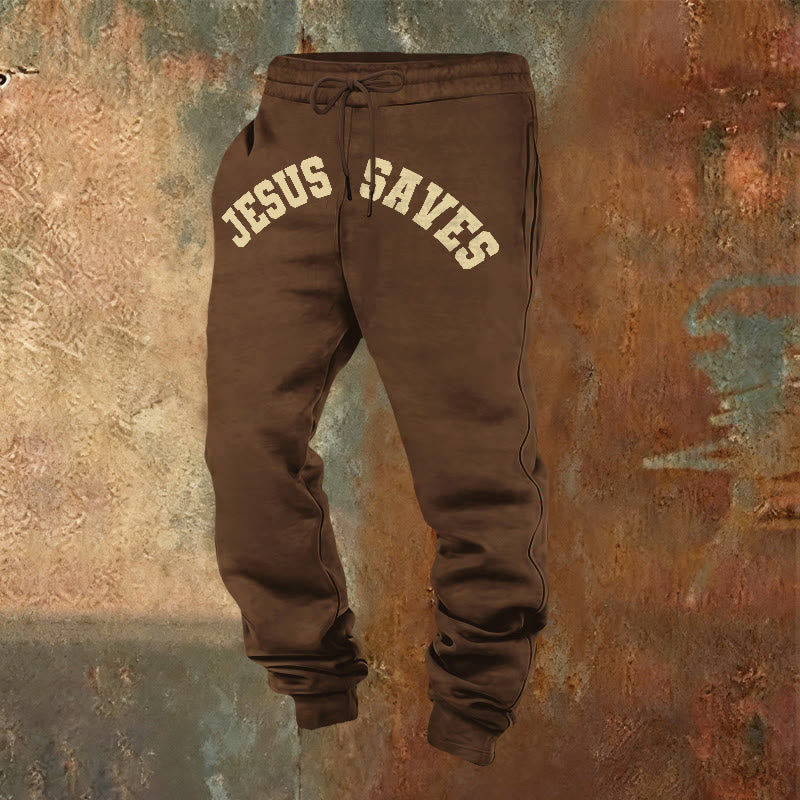 Christianartworkshop Gesù salva i pantaloni della tuta: promemoria quotidiano della redenzione divina - Marrone - 2XL - image 20