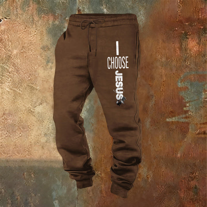 Christianartworkshop Pantaloni della tuta "I Choose Jesus": da indossare ogni giorno con impegno fedele - Marrone - 2XL - image 20