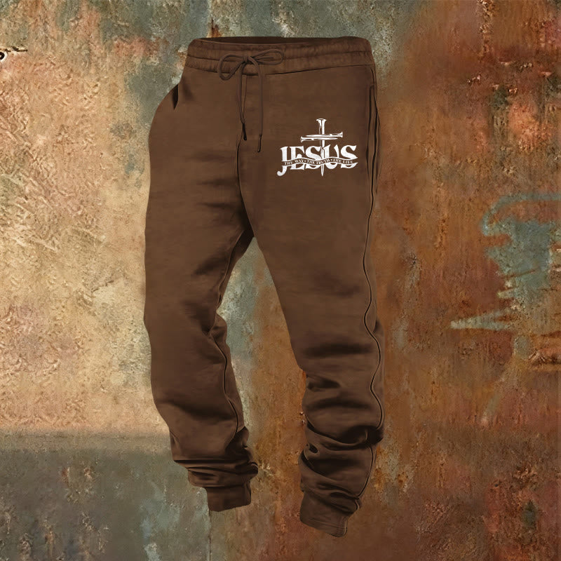 Pantaloni della tuta Jesus Sword Faith Christianartworkshop : fede elegante per i momenti quotidiani - Marrone - 2XL - image 20