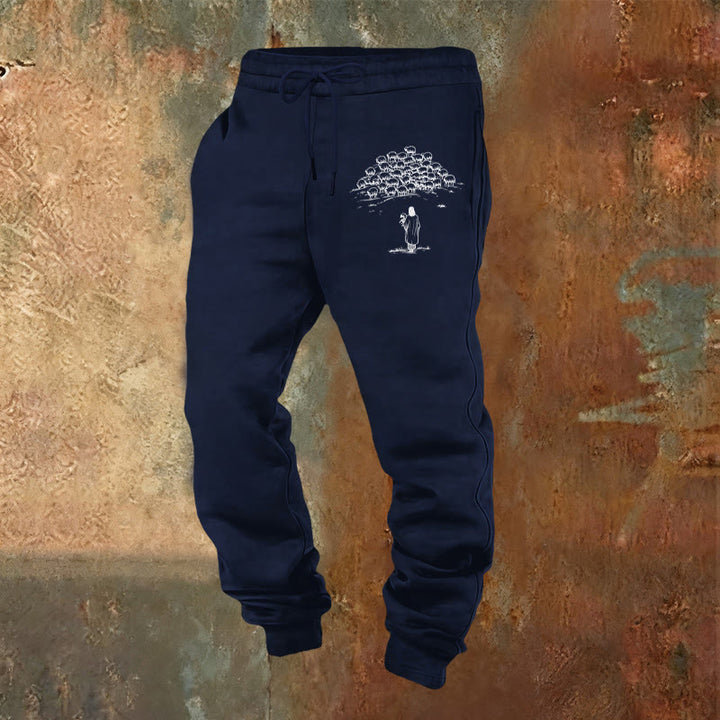 Pantaloni della tuta Good Shepherd Faith Christianartworkshop : da indossare ogni giorno con cura spirituale - Blu navy - 2XL - image 12