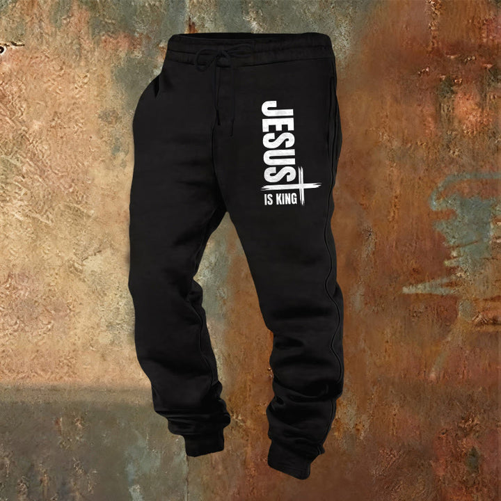 Pantaloni della tuta Jesus Is King Christianartworkshop : abbigliamento quotidiano con fede regale - Nero - 2XL - image 16