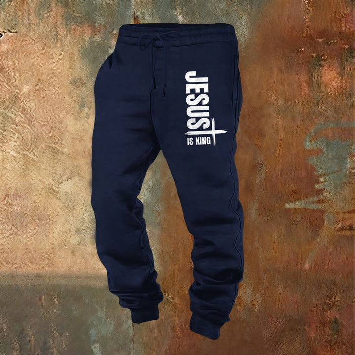 Pantaloni della tuta Jesus Is King Christianartworkshop : abbigliamento quotidiano con fede regale - Blu navy - 2XL - image 20