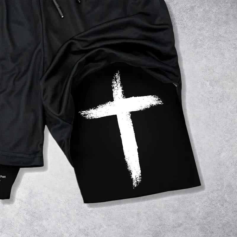 Christianartworkshop Giovanni 3:16 Cross Performance Shorts - image 1