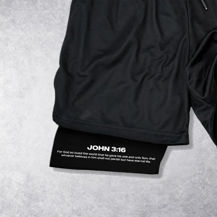 Christianartworkshop Giovanni 3:16 Cross Performance Shorts - image 2