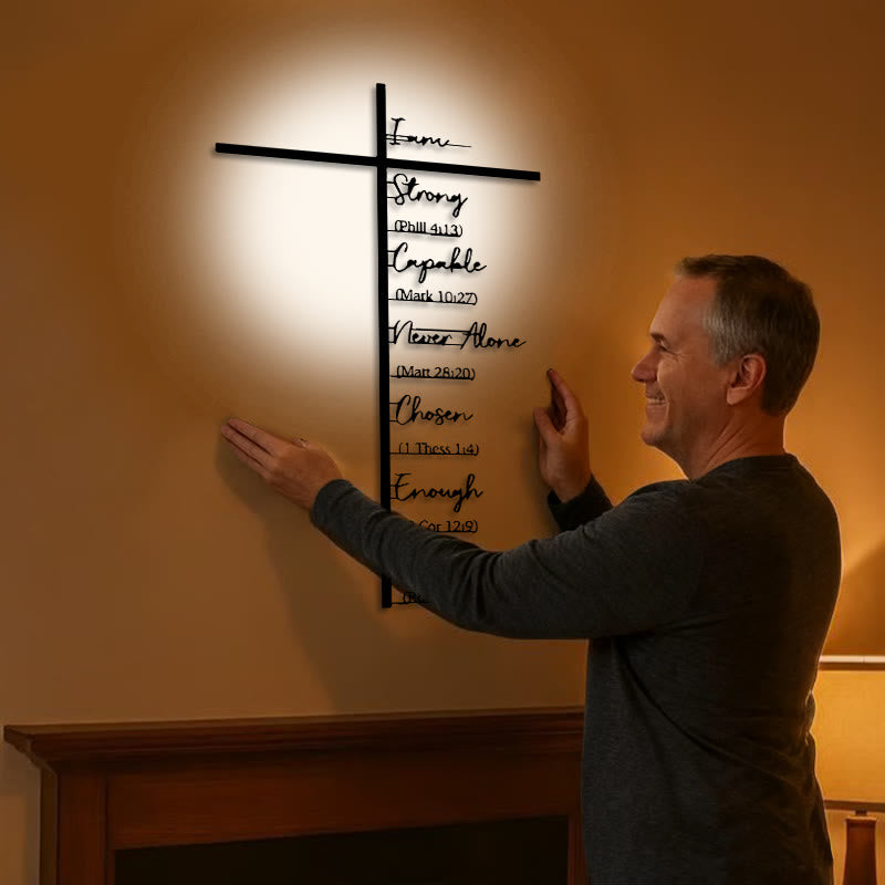 Christianartworkshop Croce in metallo con versetto biblico, decorazione da parete: promemoria quotidiano di fede - image 1