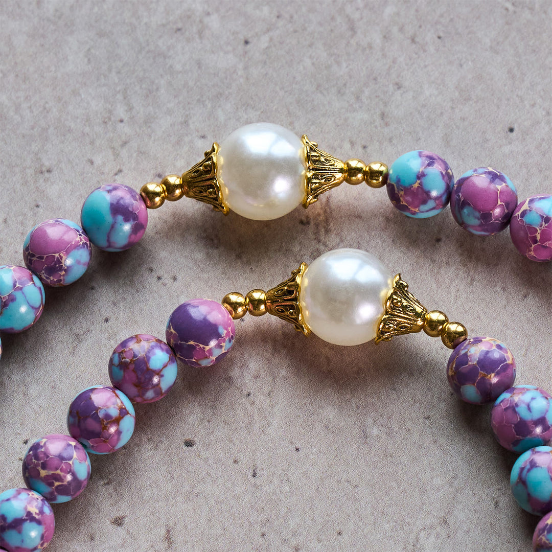 Rosario personalizzato in pietra imperiale viola Royal Faith Christianartworkshop con lettera personalizzata di GESÙ - image 9