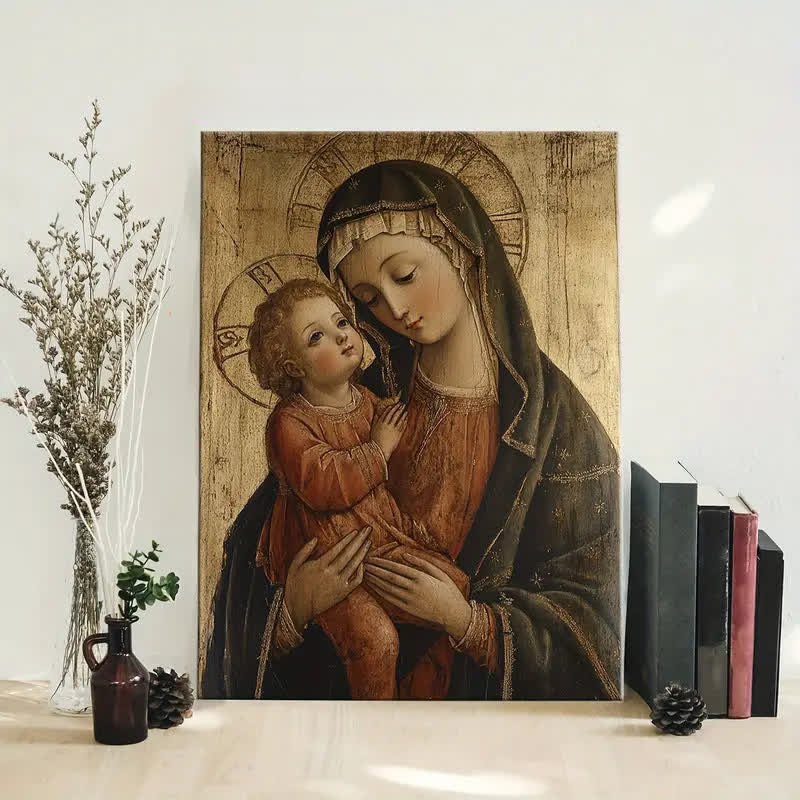 Christianartworkshop Stampe artistiche sacre della Madonna col Bambino: tenerezza celeste per angoli di preghiera - image 3