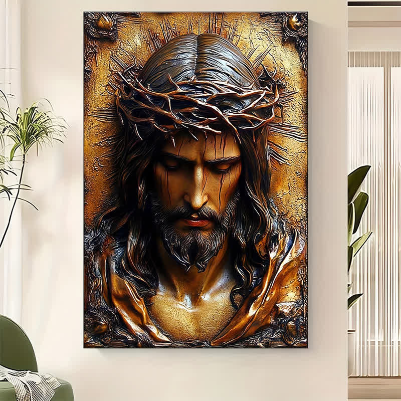 Christianartworkshop Stampe artistiche di Gesù con la corona di spine: un regalo di fede per credenti devoti - image 2