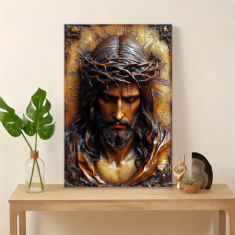 Christianartworkshop Stampe artistiche di Gesù con la corona di spine: un regalo di fede per credenti devoti - image 1