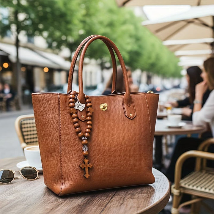 Christianartworkshop Ciondolo per auto con croce in legno "Fedele Viaggio": guida con la pace di Dio - image 4