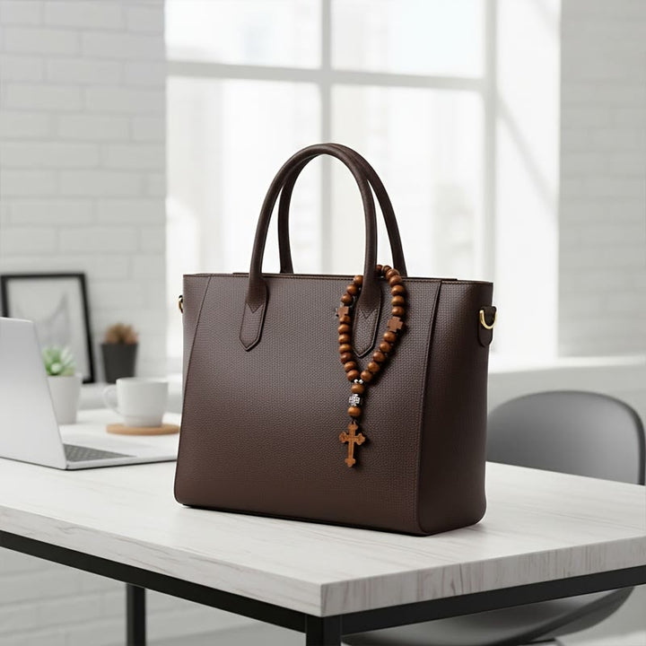 Christianartworkshop Ciondolo per auto con croce in legno "Fedele Viaggio": guida con la pace di Dio - image 6