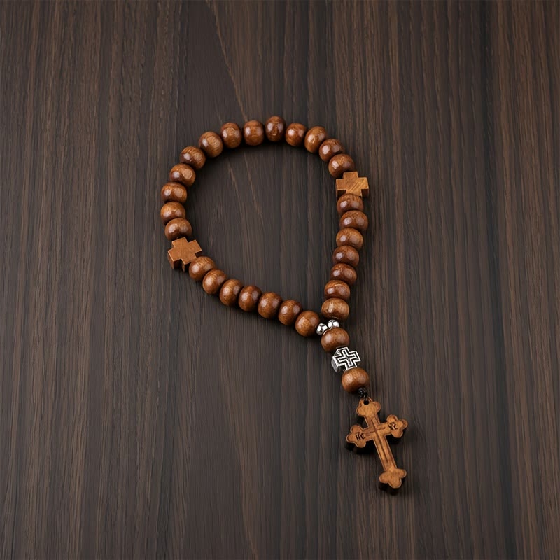 Christianartworkshop Ciondolo per auto con croce in legno "Fedele Viaggio": guida con la pace di Dio - image 9