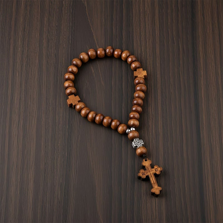 Christianartworkshop Ciondolo per auto con croce in legno "Fedele Viaggio": guida con la pace di Dio - image 9