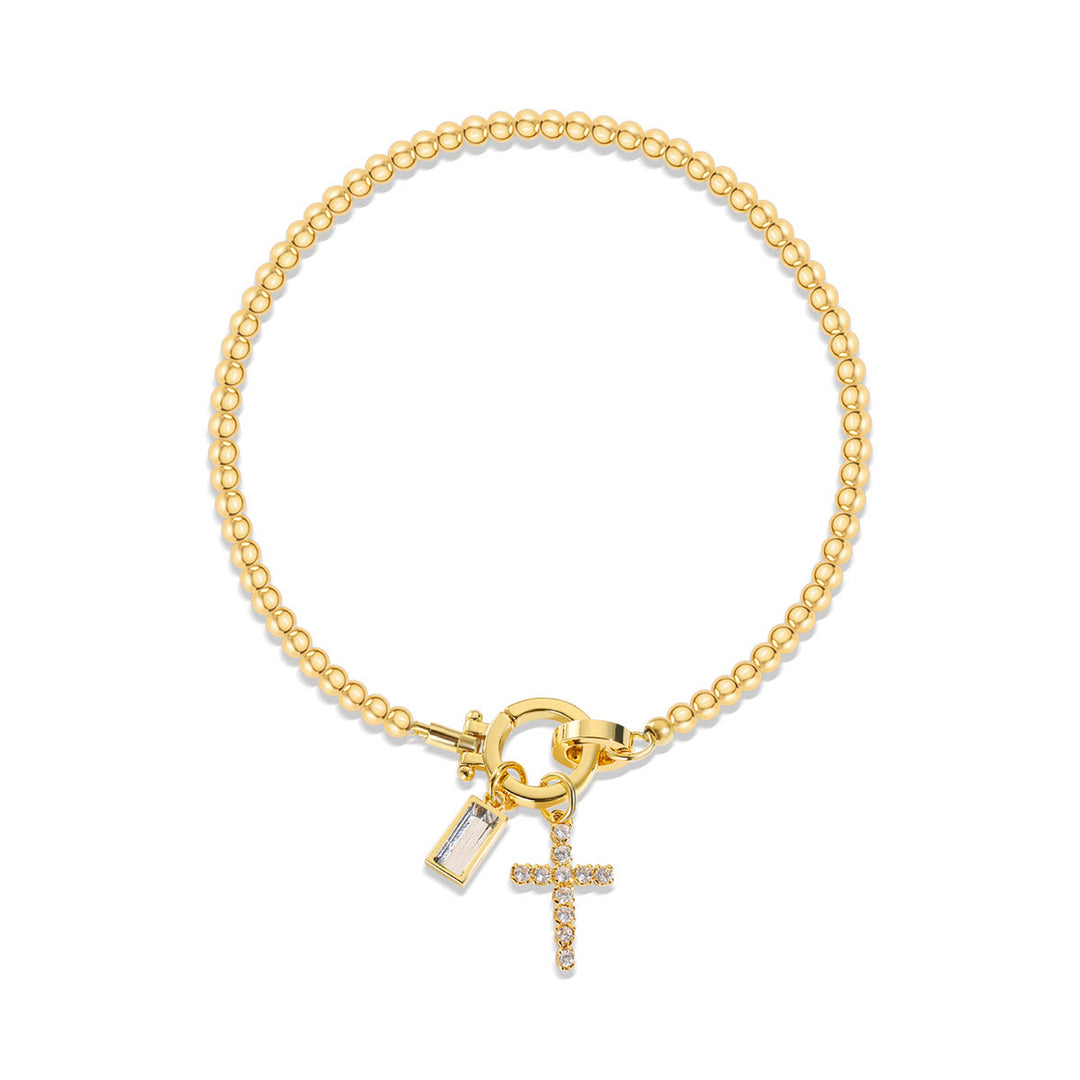 Christianartworkshop Bracciale con croce con 12 pietre portafortuna: identità guidata dalla fede e devozione senza tempo - aprile - image 3