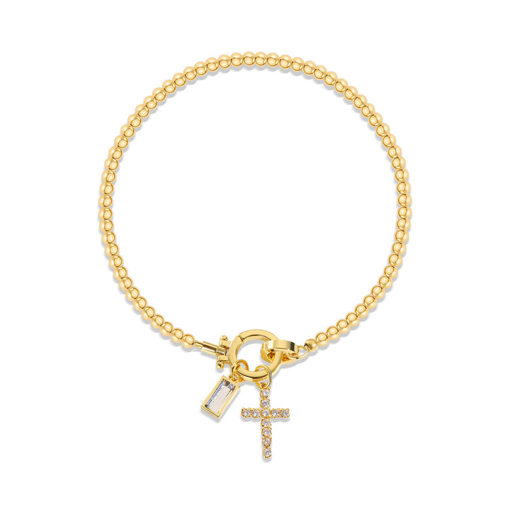 Christianartworkshop Bracciale con croce con 12 pietre portafortuna: identità guidata dalla fede e devozione senza tempo - aprile - image 3