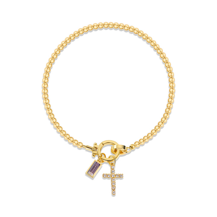 Christianartworkshop Bracciale con croce con 12 pietre portafortuna: identità guidata dalla fede e devozione senza tempo - Giugno - image 5
