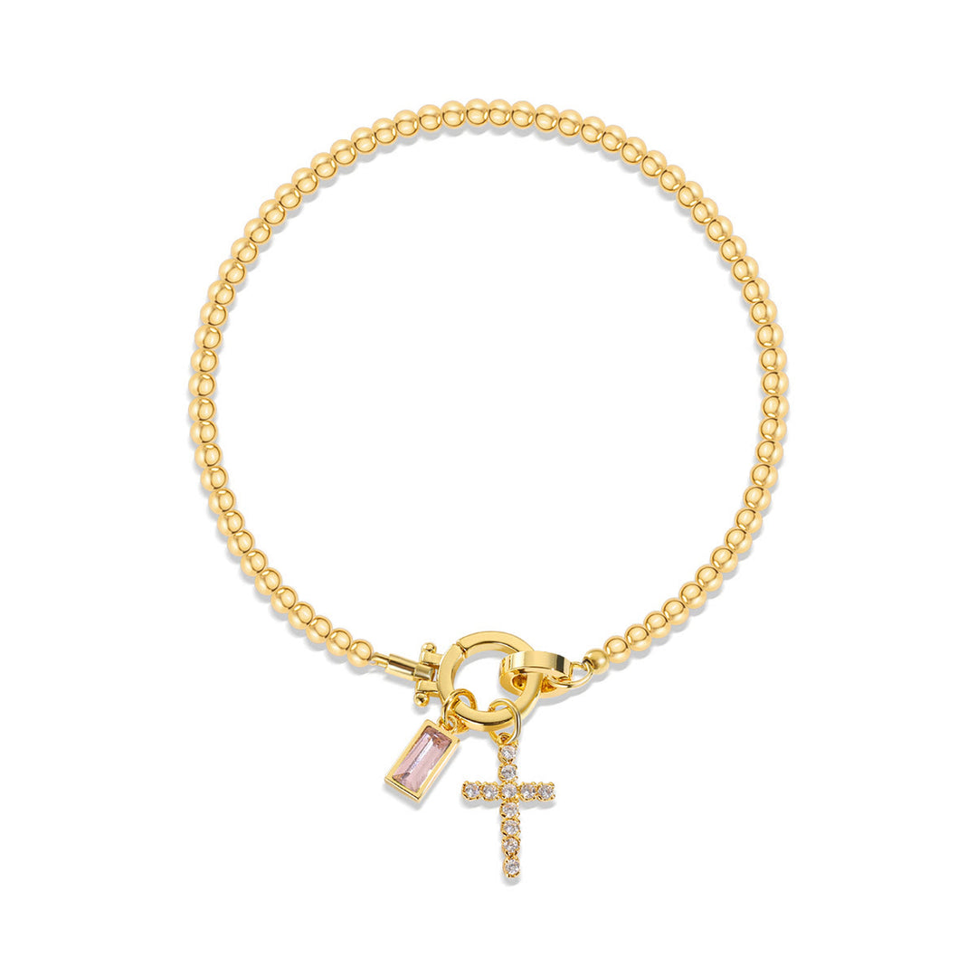 Christianartworkshop Bracciale con croce con 12 pietre portafortuna: identità guidata dalla fede e devozione senza tempo - ottobre - image 9