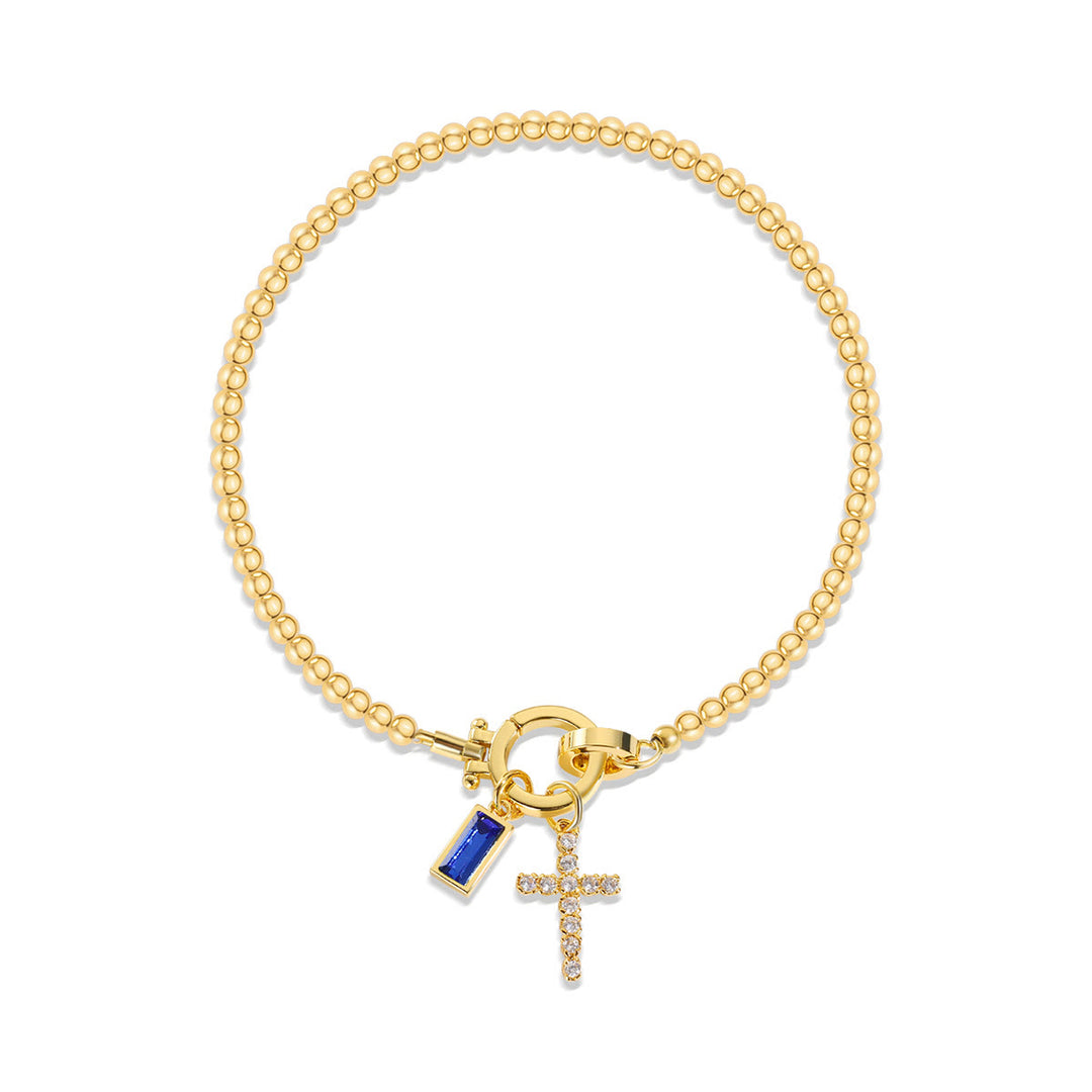 Christianartworkshop Bracciale con croce con 12 pietre portafortuna: identità guidata dalla fede e devozione senza tempo - settembre - image 8