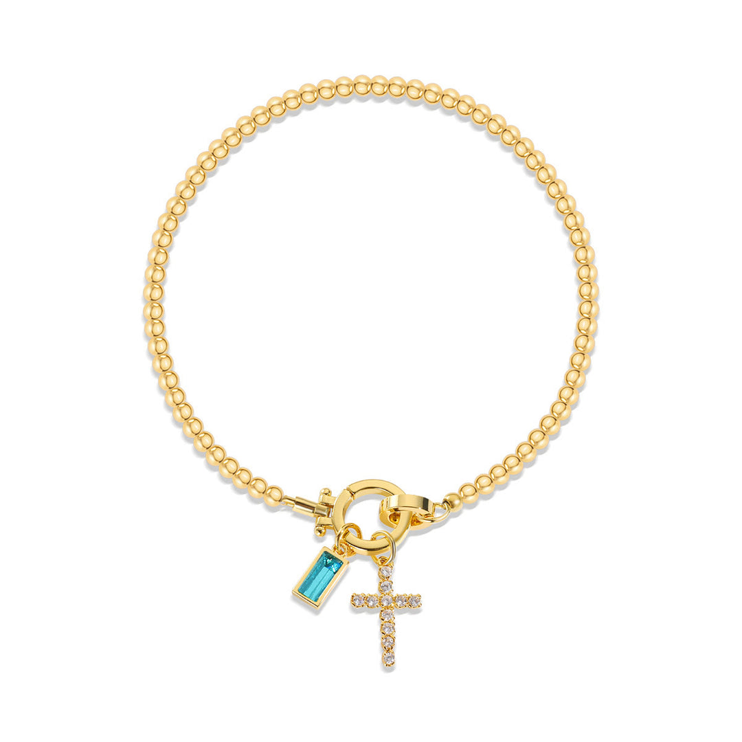 Christianartworkshop Bracciale con croce con 12 pietre portafortuna: identità guidata dalla fede e devozione senza tempo - Dicembre - image 11