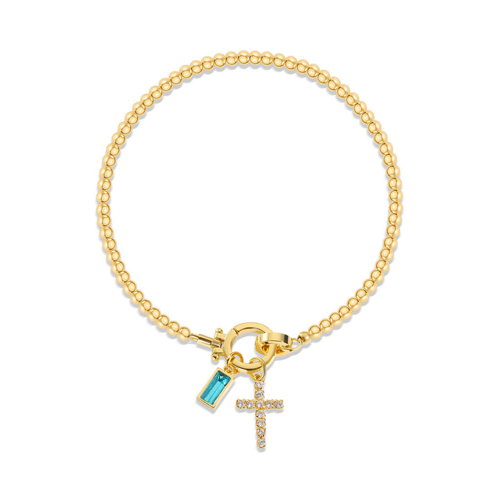 Christianartworkshop Bracciale con croce con 12 pietre portafortuna: identità guidata dalla fede e devozione senza tempo - Dicembre - image 11