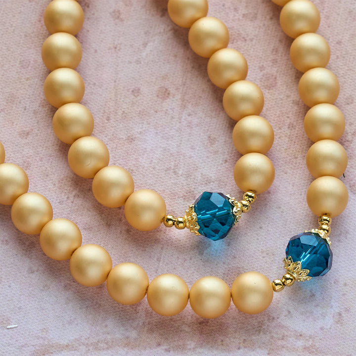 Christianartworkshop Elegante rosario in perle dorate opache con Santa Teresa e Crocifisso - image 8