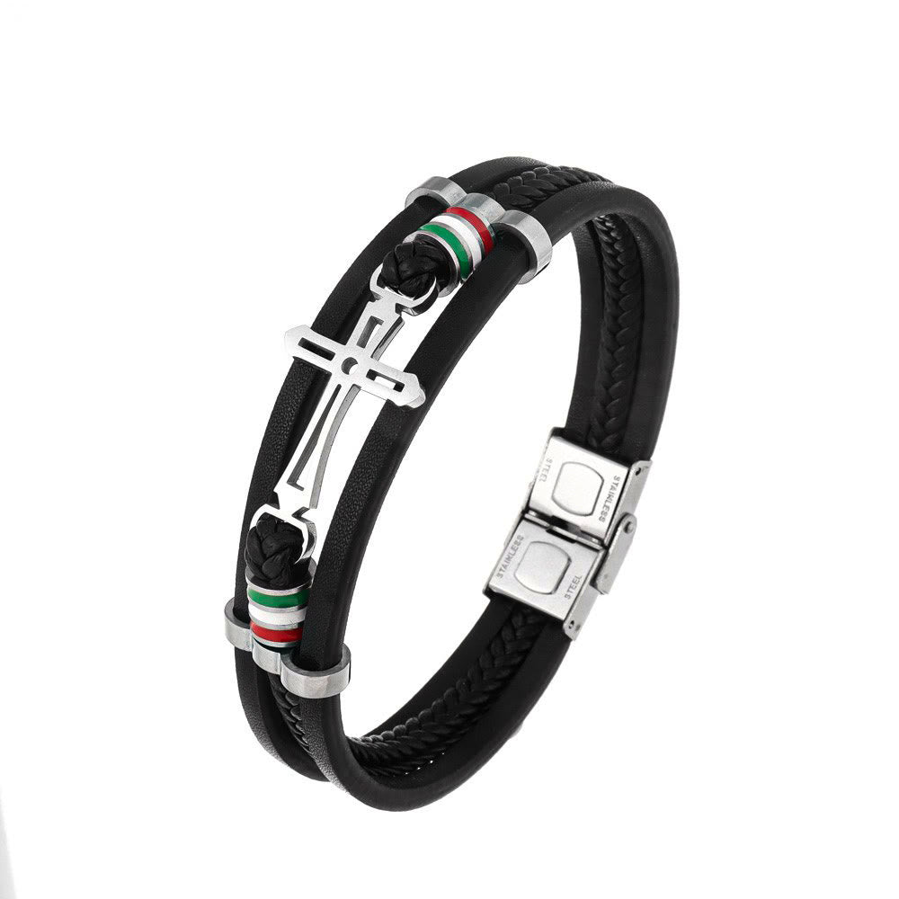 Bracciale in pelle con croce Christianartworkshop : fede robusta e devozione elegante da indossare ogni giorno - image 9