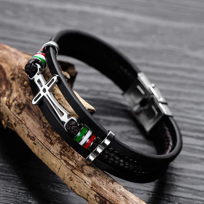 Bracciale in pelle con croce Christianartworkshop : fede robusta e devozione elegante da indossare ogni giorno - image 8