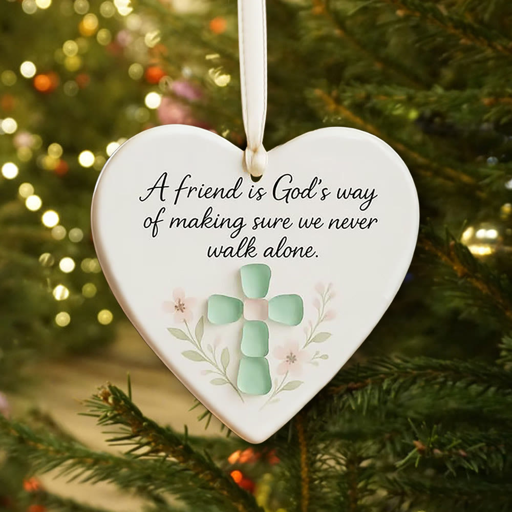 Christianartworkshop Decorazione da appendere a forma di cuore: un amico è la via di Dio, promemoria di fede e amicizia - image 6